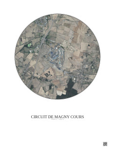 Circuit De Magny Cours Satellite View Poster 2.5km Color | Gravura – Light background