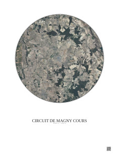 Affiche Circuit De Magny Cours – Poster vue satellite 10km Couleur | Gravura – Fond clair