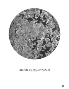 Circuit De Magny Cours Satellite View Poster 10km B&W | Gravura – Light background