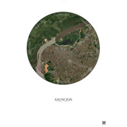 Affiche Asuncion – Poster vue satellite 6km Couleur | Gravura – Fond clair