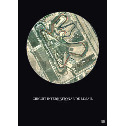 Affiche Circuit International De Lusail – Poster vue satellite 1km Couleur | Gravura – Fond foncé