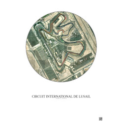 Affiche Circuit International De Lusail – Poster vue satellite 1km Couleur | Gravura – Fond clair