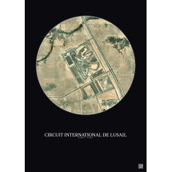 Affiche Circuit International De Lusail – Poster vue satellite 2.5km Couleur | Gravura – Fond foncé