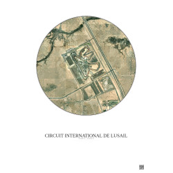 Affiche Circuit International De Lusail – Poster vue satellite 2.5km Couleur | Gravura – Fond clair