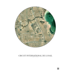 Affiche Circuit International De Lusail – Poster vue satellite 5km Couleur | Gravura – Fond clair