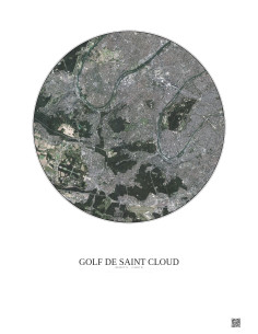 Golf De Saint Cloud Satellite View Poster 10km Color | Gravura – Light background