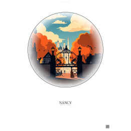 Affiche Nancy – Poster illustration vintage – Nancy | Gravura – Fond clair