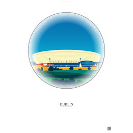 Affiche Dublin – Poster illustration vintage – Aviva Stadium | Gravura – Fond clair