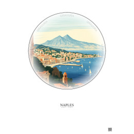 Affiche Naples – Poster illustration vintage – Napoli | Gravura – Fond clair