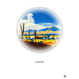 Affiche Nairobi – Poster illustration vintage – Nairobi | Gravura – Fond clair