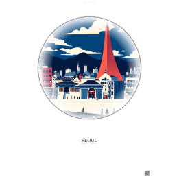 Affiche Seoul – Poster illustration vintage – Seoul | Gravura – Fond clair