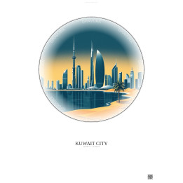 Affiche Kuwait City – Poster illustration vintage – Kuwait City | Gravura – Fond clair