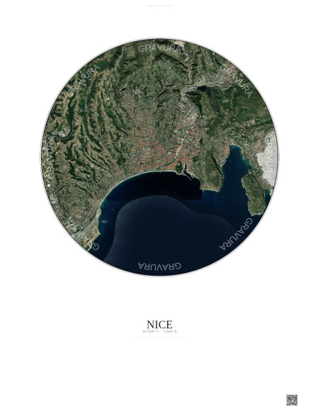 Nice Satellite View Poster 6km Color | Gravura – Light background