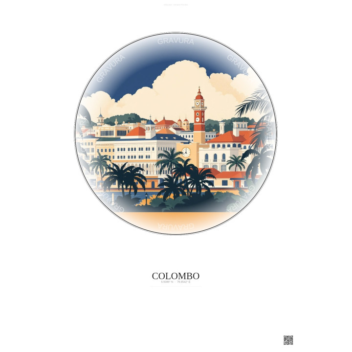 Affiche Colombo – Poster illustration vintage – Colombo | Gravura – Fond clair
