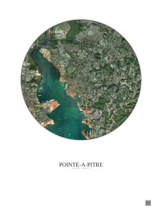 Affiche Pointe A Pitre – Poster vue satellite 2.5km Couleur | Gravura – Fond clair