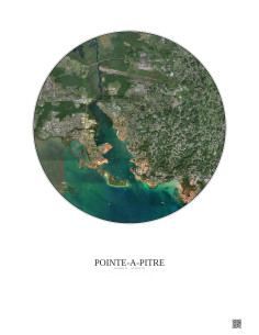 Affiche Pointe A Pitre – Poster vue satellite 5km Couleur | Gravura – Fond clair