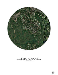 Affiche Roquefort Les Pins – Poster vue satellite 1km Couleur | Gravura – Fond clair