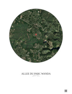 Roquefort Les Pins Satellite View Poster 2.5km Color | Gravura – Light background