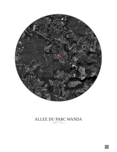 Roquefort Les Pins Satellite View Poster 2.5km B&W | Gravura – Light background