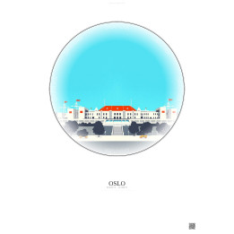 Affiche Oslo – Poster illustration vintage – Ullevaal Stadion | Gravura – Fond clair