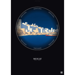 Affiche Muscat – Poster illustration vintage – Muscat | Gravura – Fond foncé