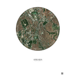 Affiche Ankara – Poster vue satellite 2.5km Couleur | Gravura – Fond clair