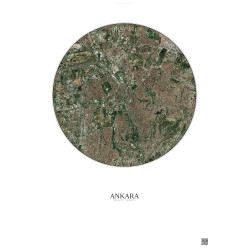 Affiche Ankara – Poster vue satellite 6km Couleur | Gravura – Fond clair