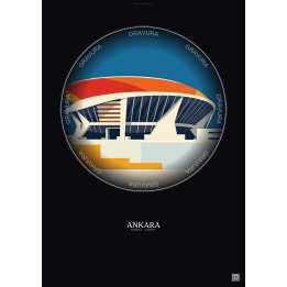 Affiche Ankara – Poster illustration vintage – Ankara Arena | Gravura – Fond foncé