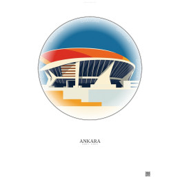 Affiche Ankara – Poster illustration vintage – Ankara Arena | Gravura – Fond clair