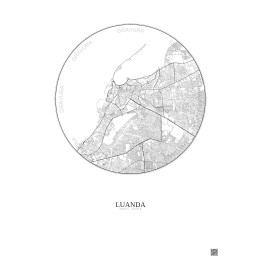 Luanda City Map Poster 10km | Gravura – Light background