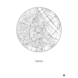 Vienna City Map Poster 6km | Gravura – Light background