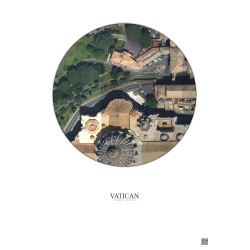 Affiche Vatican – Poster vue satellite 0.1km Couleur | Gravura – Fond clair