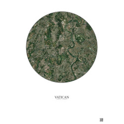 Affiche Vatican – Poster vue satellite 5km Couleur | Gravura – Fond clair