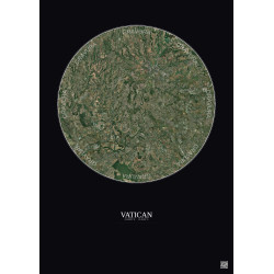 Affiche Vatican – Poster vue satellite 20km Couleur | Gravura – Fond foncé