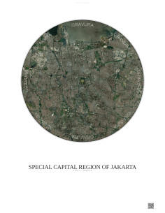 Affiche Special Capital Region Of Jakarta – Poster vue satellite 10km Couleur | Gravura – Fond clair