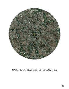 Affiche Special Capital Region Of Jakarta – Poster vue satellite 6km Couleur | Gravura – Fond clair