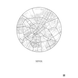 Minsk City Map Poster 6km | Gravura – Light background