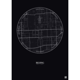 Beijing City Map Poster 2.5km | Gravura – Dark background