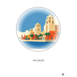 Affiche Abu Dhabi – Poster illustration vintage – Abu Dhabi | Gravura – Fond clair