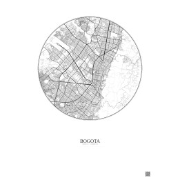 Bogota City Map Poster 10km | Gravura – Light background
