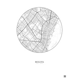 Bogota City Map Poster 6km | Gravura – Light background