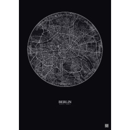 Berlin City Map Poster 10km | Gravura – Dark background