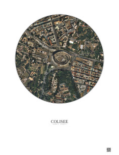 Affiche Colisee – Poster vue satellite 0.5km Couleur | Gravura – Fond clair