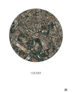 Affiche Colisee – Poster vue satellite 1km Couleur | Gravura – Fond clair