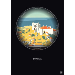 Affiche Luanda – Poster illustration vintage – National Museum Of Slavery | Gravura – Fond foncé
