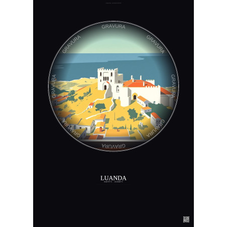 Affiche Luanda – Poster illustration vintage – National Museum Of Slavery | Gravura – Fond foncé