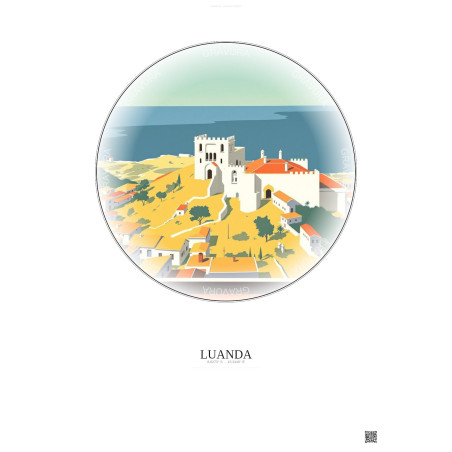 Affiche Luanda – Poster illustration vintage – National Museum Of Slavery | Gravura – Fond clair