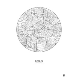 Berlin City Map Poster 6km | Gravura – Light background