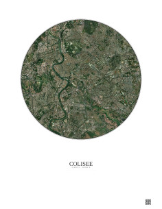 Affiche Colisee – Poster vue satellite 5km Couleur | Gravura – Fond clair