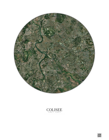 Affiche Colisee – Poster vue satellite 5km Couleur | Gravura – Fond clair